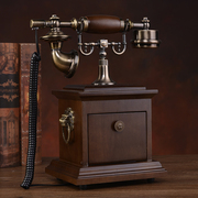 蒂雅菲欧式仿古电话机旋转电话机家用座机复古电话无线插卡电话机