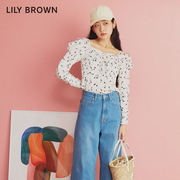 lilybrown2024春夏甜美碎花方领泡泡袖衬衫上衣lwft241045