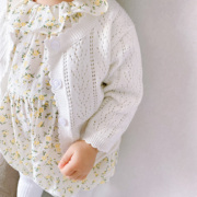2024韩版春秋婴儿针织开衫，防晒外套薄款女童，夏装宝宝镂空空调衫
