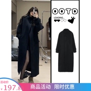英伦风大衣女秋冬高级设计感韩系休闲中长款黑色时髦呢子外套