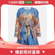 香港直邮潮奢zimmermann女士august花朵，亚麻迷你连衣裙