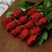HAN轻奢高端手感保湿红玫瑰花仿真花客厅装饰花艺摆件餐桌花摆花
