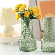 透明大号玻璃花瓶创意瓜子纹客厅水培百合绿植插花瓶摆件