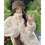 羊羔毛绒绒外套女冬季2023韩版仿皮草中长款加棉加厚气质大衣