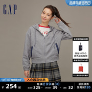 gap女装春季logo拼接牛仔服夹克时尚休闲高级宽松廓形外套840932