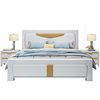 厂全实木床主卧1.8米橡木双人床现代简约压纹高箱床1.5储物婚床白