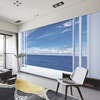 3d窗外风景大海景墙纸延伸空间壁画客厅沙发卧室壁纸直播背景墙布