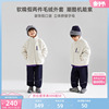 男童工装假两件毛绒外套中大童冬款防风立领，保暖加厚加绒棉服潮