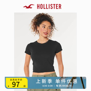 Hollister24春夏美式风修身辣妹圆领短袖短款T恤 女 356614-1