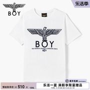 BOYLONDON23男女同款学院风经典鹰标针织短袖T恤N01010