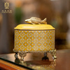 凤凰美居欧式复古陶瓷配铜金色绿色盖盒带盖装饰盒桌面饰品小摆件