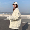 韩系羽绒棉衣棉服女2023年潮秋冬季外套夹棉薄，韩系菱格棒球服