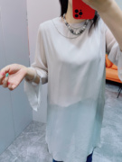 韩国东大门女装灰色雪纺上衣自带屁帘有打底背心飘逸仙气遮肉
