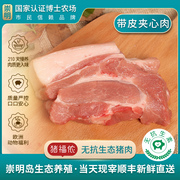猪福侬生猪肉新鲜猪肉冷鲜带皮夹心肉500g生态无抗肉回锅肉1斤