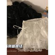 白色蕾丝安全裤JK打底裤女秋冬黑色法式防走光外穿南瓜裤短裤裤子