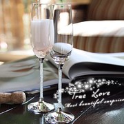 红酒杯子一对水晶高脚定制香槟，杯礼盒装刻字送结婚礼物