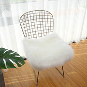仿羊毛镂空椅子垫方形加厚毛毛垫沙发垫电脑椅长毛绒梳妆台凳子垫