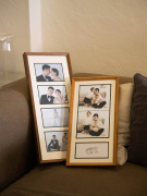 婚纱照相框挂墙洗照片做成相框情侣结婚照装裱定制实木创意画框