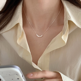 为晚s925纯银小珠子项链，女款简约小众设计锁骨链高级感气质颈链