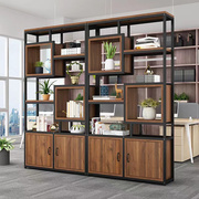 书架落地简约钢木多层书柜，办公室现代屏风花架，客厅铁艺隔断置物架