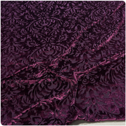 紫红弹力镂空烂花金丝绒布料打底衫长袖连衣裙旗袍舞蹈服装面料