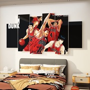 灌篮高手男生卧室墙面装饰画房间，布置宿舍床头，篮球海报主题墙贴纸