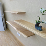 原木置物架服装店一字隔板，简约壁挂壁龛挂厨房书原实木板异形创意