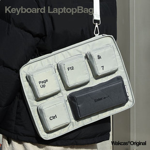 电脑键盘电脑包原创设计小众个性潮流软电脑包，14寸平板电脑16寸笔记本，电脑保护套包包斜背多功能电脑包