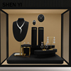 SHENYI时尚黑色超纤金属架橱窗展示道具珠宝饰品项链耳环展示柜台