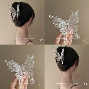 水做的蝴蝶呀 透明亚克力液态蝴蝶抓夹小众设计超仙气质发夹发饰