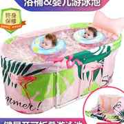 婴儿游泳池桶家用儿童双胞胎宝宝室内保温支架游泳桶加厚可折叠o