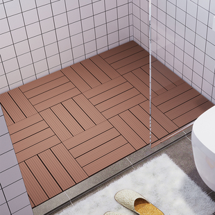 浴室防滑地垫卫生间拼接防滑垫环保，实木防水地板垫子厕所大面积铺