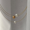 zing简约气质天然淡水珍珠项链，多层叠戴时尚(戴时尚，)百搭锁骨链小众设计感