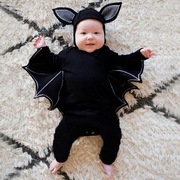 万圣节儿童服装婴儿衣服春秋蝙蝠侠长袖爬服男女宝宝纯棉连体衣