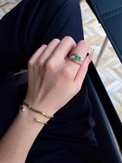 18k设计师款祖母绿双色蛇，戒指指环金镶嵌(金镶嵌)珠宝宝石真金真钻