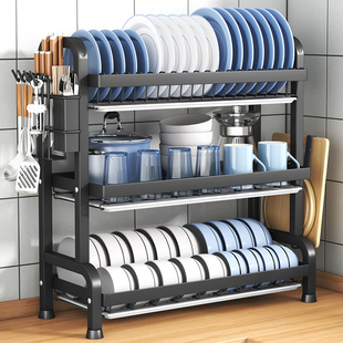 厨房置物架碗碟碗盘沥水，架台面家用放碗架子多功能碗柜碗筷收纳盒