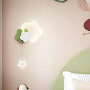灯八卧室床头壁灯现代简约2024年创意月亮星星云朵儿童房背景