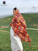 波西米亚风披肩围巾女防晒新疆青海草原海边沙滩丝巾旅游拍照穿搭