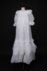 LF12-00228古着vintage甜美风少女款蕾丝花边白色礼服演出长裙