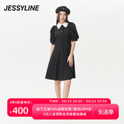 jessyline夏季女装杰茜莱黑色，修身衬衫连衣裙323211484