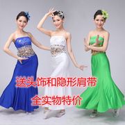 傣族舞蹈演出服装孔雀，舞蹈服装女傣族裙子，表演服饰鱼尾裙抹胸