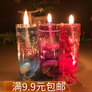 生日蜡烛 香薰海洋果冻小蜡烛浪漫七夕节礼物求婚表白婚庆 蜡烛杯
