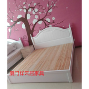 厦门烤漆床1.5米床垫，现代简约卧室白色床1.8米实木床双人床中式
