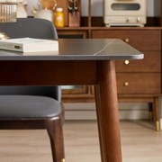 岩板餐桌小户型家用长方形，饭桌北欧简约轻奢桌椅组合实木意式长桌