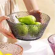 轻奢风透明玻璃碗家用大号沙拉，碗水果碗高颜值水果盘大碗果盆餐具