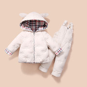 2020宝宝羽绒服套装男女童婴幼儿1-2-3岁儿童韩版两面穿
