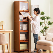 书架置物架落地书柜子家用儿童收纳储物柜，靠墙边客厅简易实木多层
