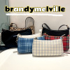 brandymelville包包腋下包bm复古小众设计帆布格子单肩法棍包女包