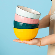 家用陶瓷饭碗喝汤碗创意个性圆碗沙拉碗日式小碗喝粥碗餐具套装