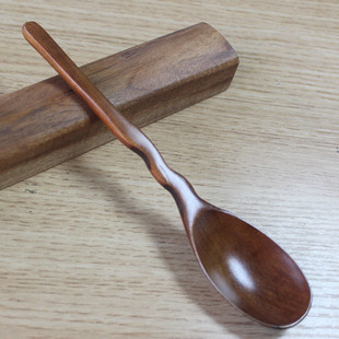 日式木制木头勺子长柄喝汤勺子汤羹搅拌勺，韩式汤勺木勺大调羹家用